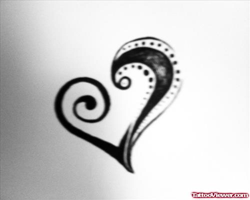 Awesome Tribal Heart Tattoo Design
