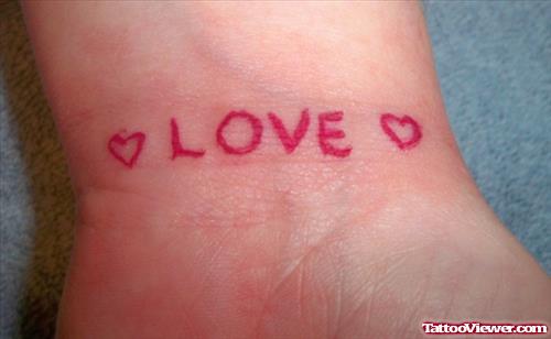 Love Heart Tattoo On Wrist