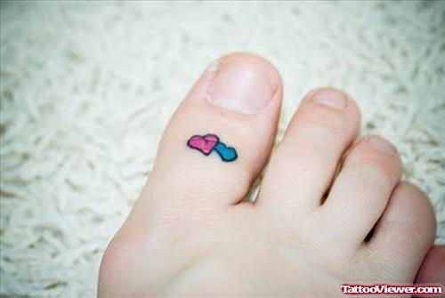 Tiny Heart Tattoo On Toe