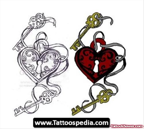 Lock Heart Tattoos Designs