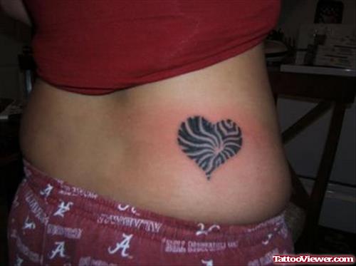 Broken Heart Tattoo On Lowerback For Girls