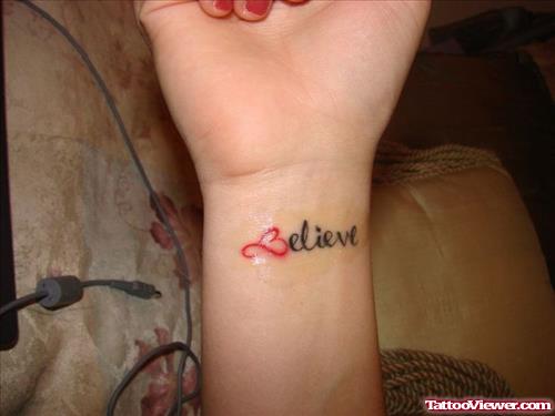 Believe Word And Heart Heart Tattoo