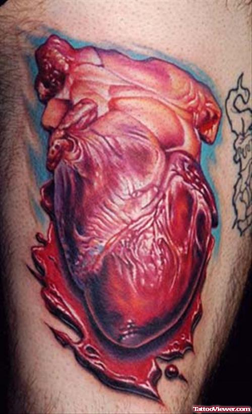 Awesome Red Heart Tattoo