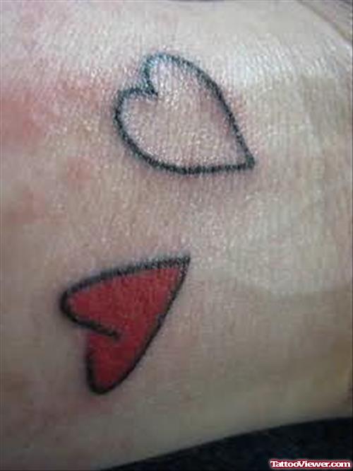 Two Hearts Tattoo Design