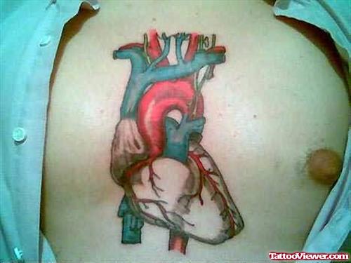 Awesome Heart Tattoo On Chest