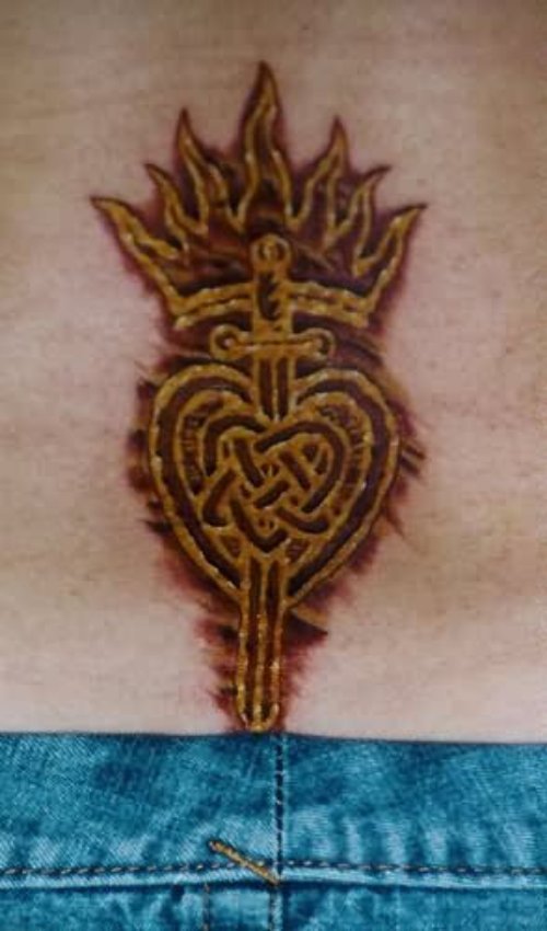 Beautiful Golden Heart Tattoo