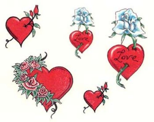 Red Hearts Tattoos Design