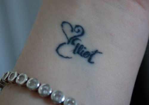 Cute Black Heart Tattoo On Wrist