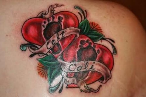 Beautiful Red Hearts Tattoo