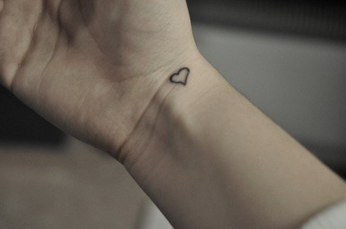 Heart Tattoo On Right Wrist