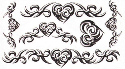 Grey Ink Tribal Heart Tattoos Designs