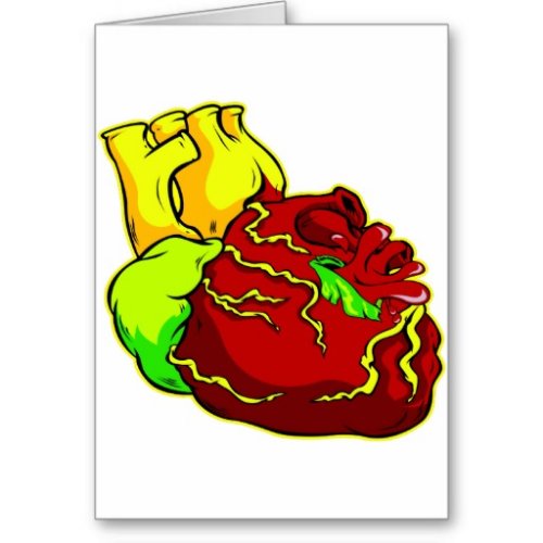 Colored Human Heart Tattoo Design