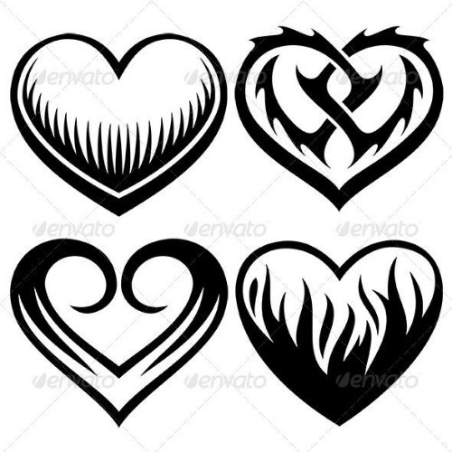 Black Heart Tattoos Designs