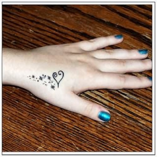 Heart Hand Tattoo Design Fashion for Girls