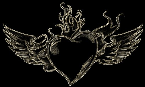Black Ink Sacred Heart Tattoo Design