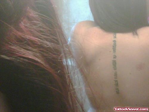 Wonderful Hebrew Tattoo on Girl Back