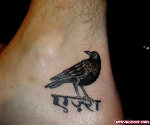 Ezra Crow Heel Tattoo For Men