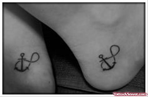 Infinity And Anchors Heel Tattoos