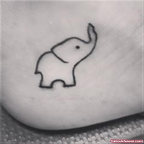 Outline Elephant Heel Tattoo