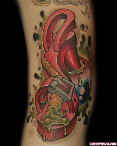 Color Ink Heel Tattoo Design