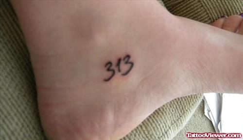 Numbering Tattoo On Ankle