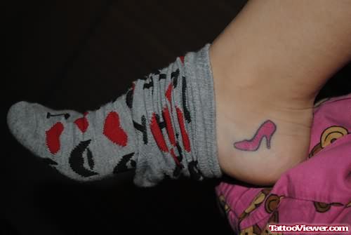 Tiny Heel Tattoo On Ankle
