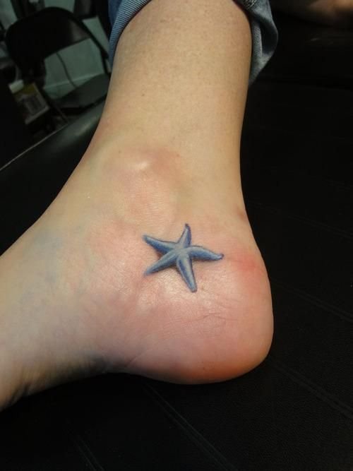 Star Fish Heel Tattoo For Girls