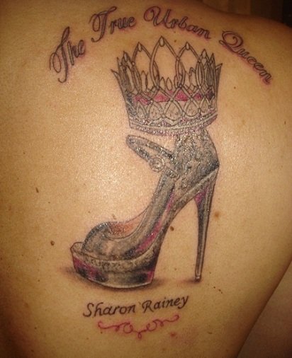 Crown Heel Tattoo On Back