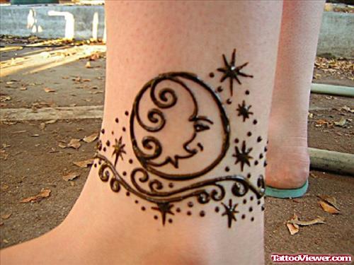 Classic Henna Tattoo On Ankle