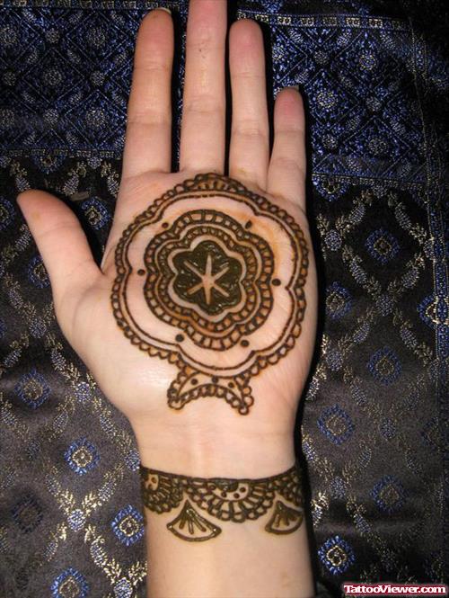 Superb Henna Tattoo On Girl Left Hand