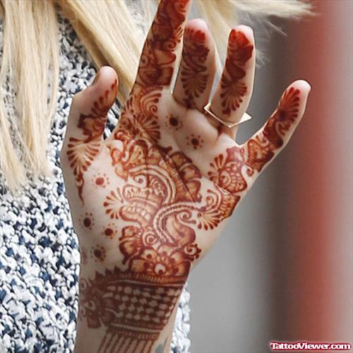 Henna Tattoo On Girl Hand