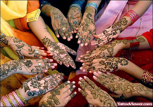 Mehndi Henna Tattoos On Hands