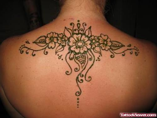 Henna Tattoo On Upperback