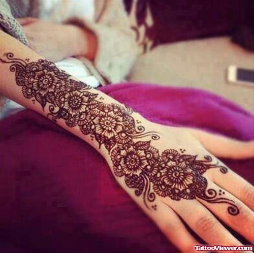 Henna Tattoo On Right Sleeve