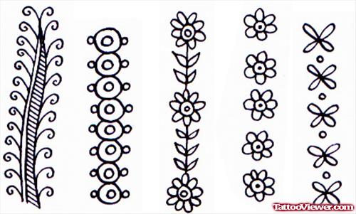 Henna Flowers Tattoos Designs