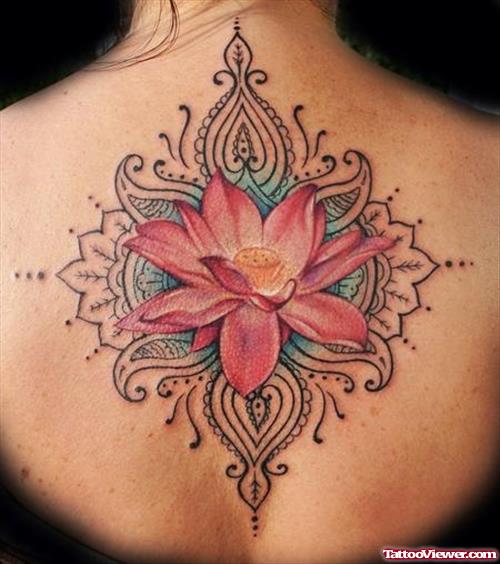 Color Ink Henna Tattoo On Back