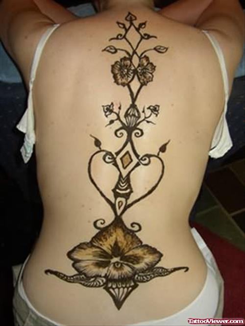 Chaikin Henna Tattoo On Back