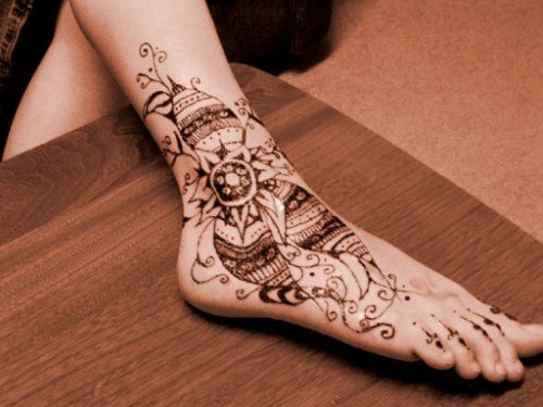 Foot Henna Tattoo For Girls