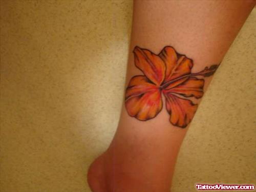 Orange Hibiscus Tattoo