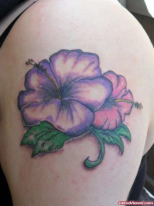 Purple Ink Hibiscus Tattoo