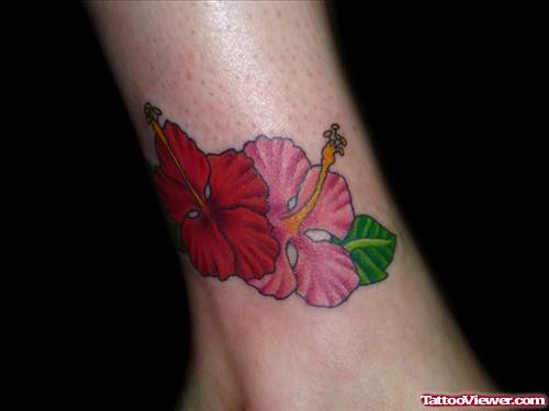 Hibiscus Tattoo For Ankle
