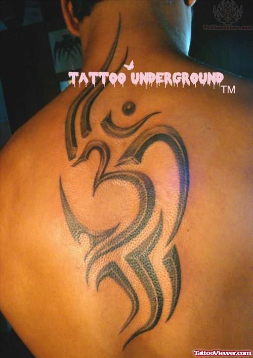 Tribal Om Tattoo On Back