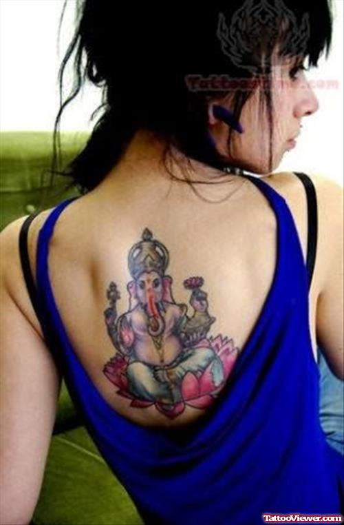 Admirable Ganesh Tattoo On Back