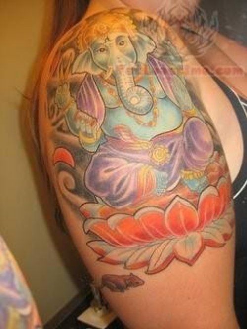 Terrific Lord Ganesha Hindu Tattoo