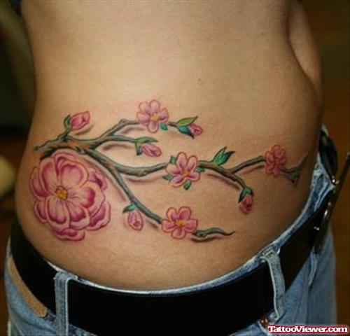 Flowers Tattoo On Hip