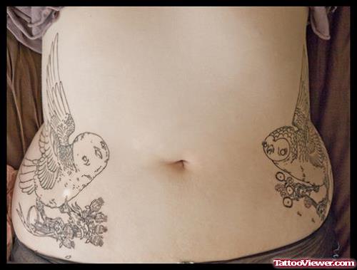 Birds Tattoos Designs On Hip