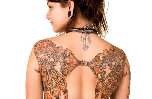 Color Ink Historical Tattoo On Back Body