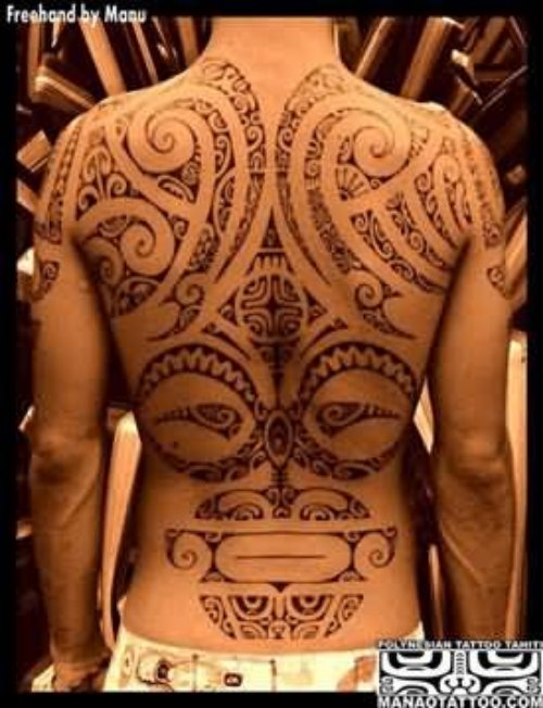 Tahitian Historical Tattoo On Back