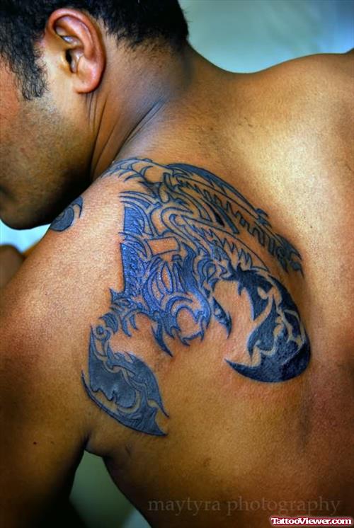 Homemade Tattoo On Back Shoulder
