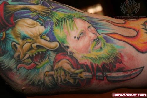 Colorful Horror Tattoo